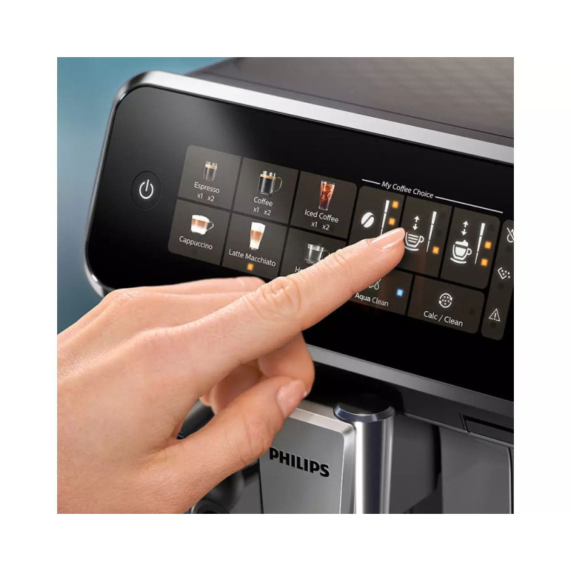 Philips Coffee machine Series 3300, 1.8L, grain+ ground, auto capuchino maker, display, auto recipe-6, white (EP3343/50)