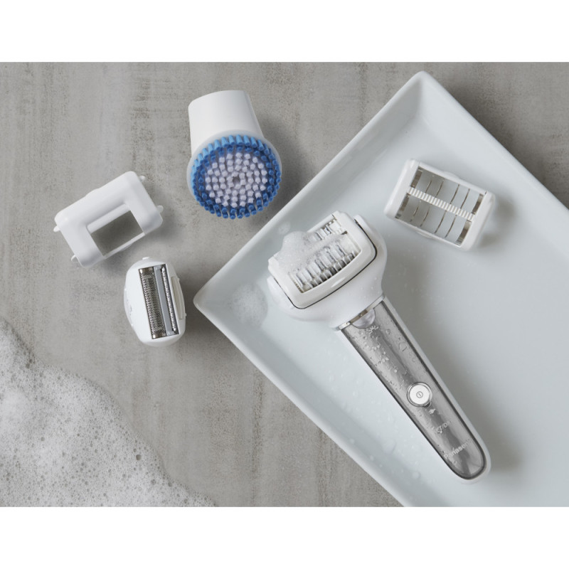 Panasonic Epilator, rechargeable, tweezers.-60, dry+wet, nozzles-7, case, white-silver (ES-EL9A-S520)