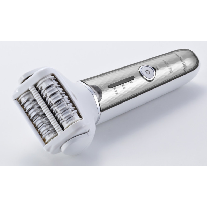 Panasonic Epilator, rechargeable, tweezers.-60, dry+wet, nozzles-7, case, white-silver (ES-EL9A-S520)