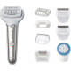 Panasonic Epilator, rechargeable, tweezers.-60, dry+wet, nozzles-7, case, white-silver (ES-EL9A-S520)