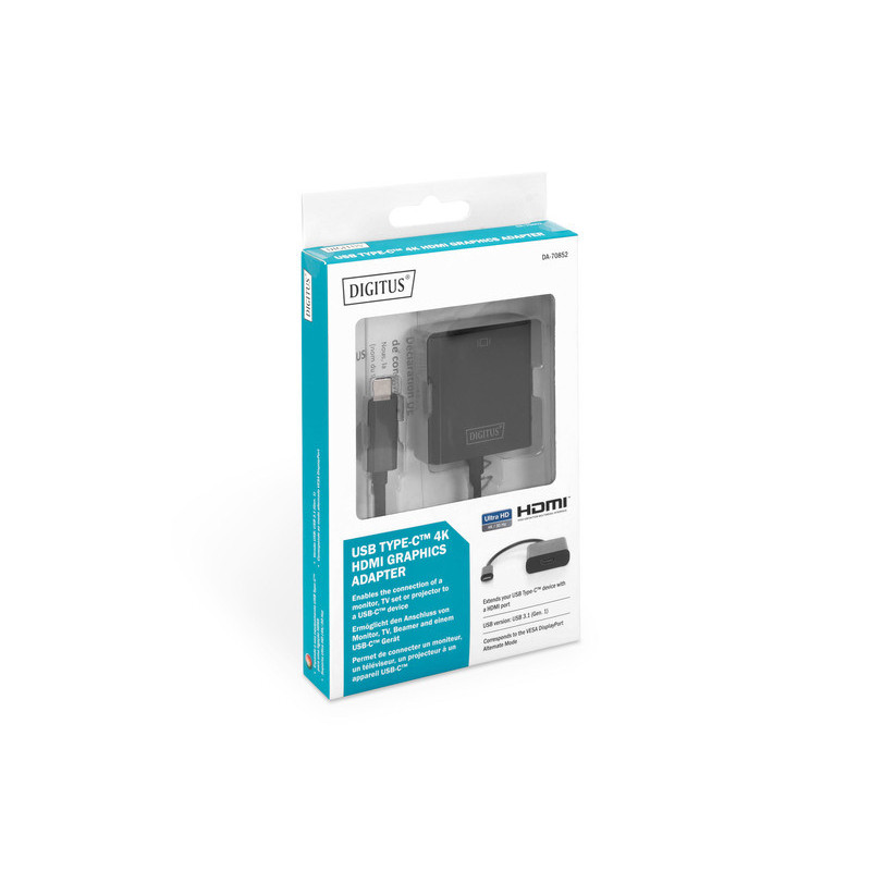 Digitus USB Type-C to HDMI Adapter, 4K@30Hz black (DA-70852)