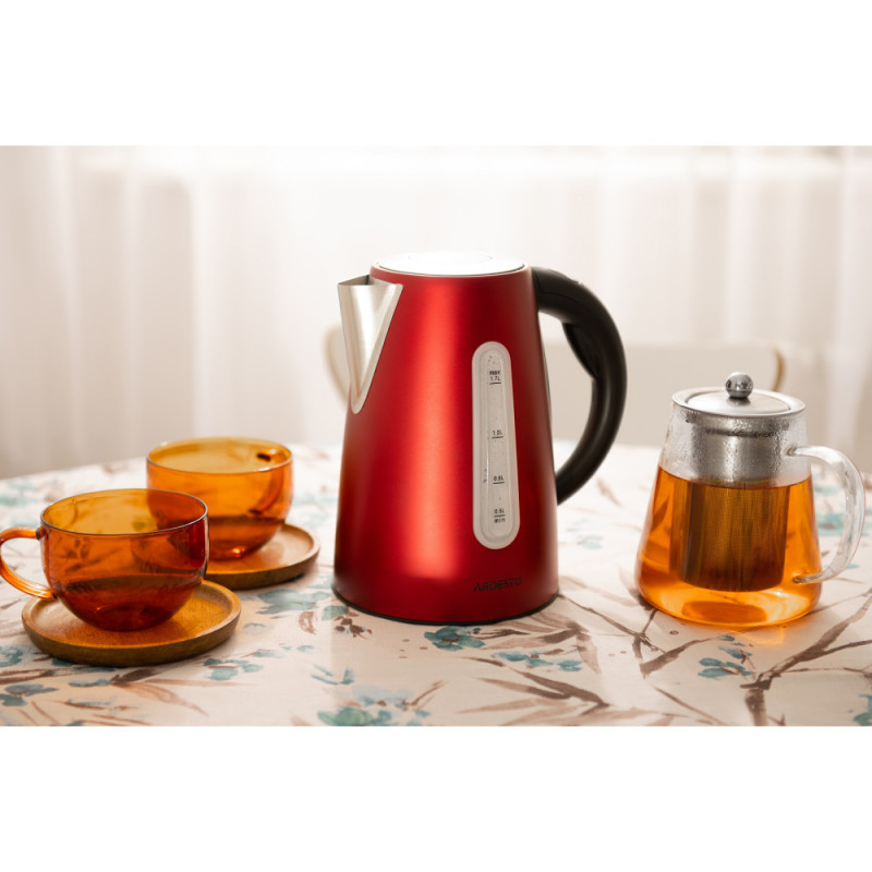 ARDESTO Electric kettle EKL-F300R, 1.7L, metal, STRIX, red