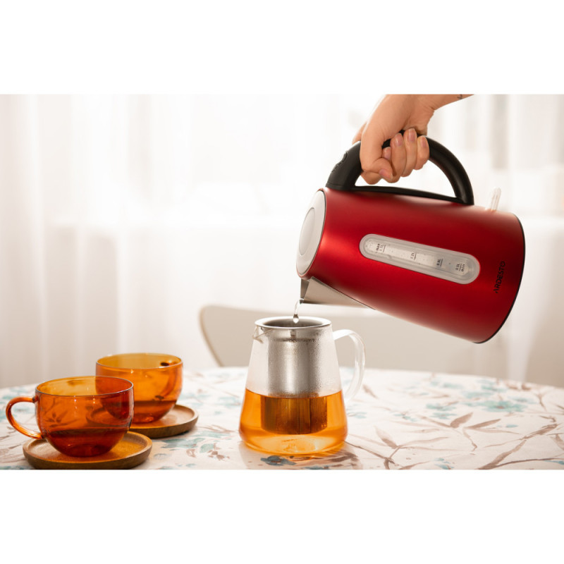 ARDESTO Electric kettle EKL-F300R, 1.7L, metal, STRIX, red