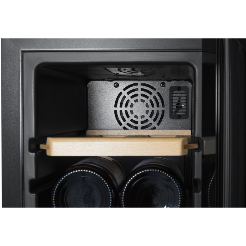Philco Wine cooler, 79.5х25.2х45, freez.-32L, 1 zone, bottles -12, display, backlight, black (PW12KF)