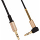 Кабель мультимедийный 3.5mm M to 3.5mm M 1.0m 90° corner Black HOCO (6957531025665)