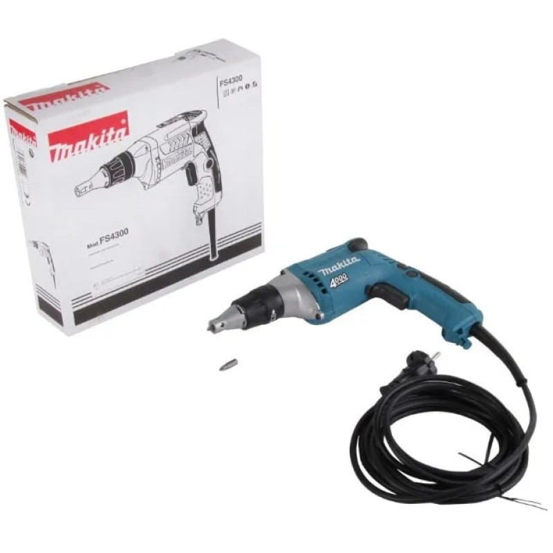 Makita Drywall screwdriver FS4300JX2, 570W, 4000 min-1, 10-16Nm, 1.4 kg, Makpac+accessories