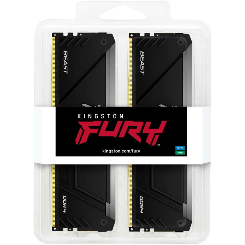 Kingston Memory Kingston DDR4 16GB KIT (8GBx2) 3600 FURY Beast RGB (KF436C17BB2AK2/16)