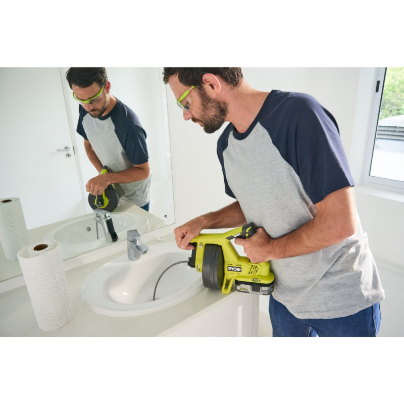 Ryobi Cordless Drain Auger R18DA-0, 18V ONE+, pipe d19-50mm, SOLO (5133004642)