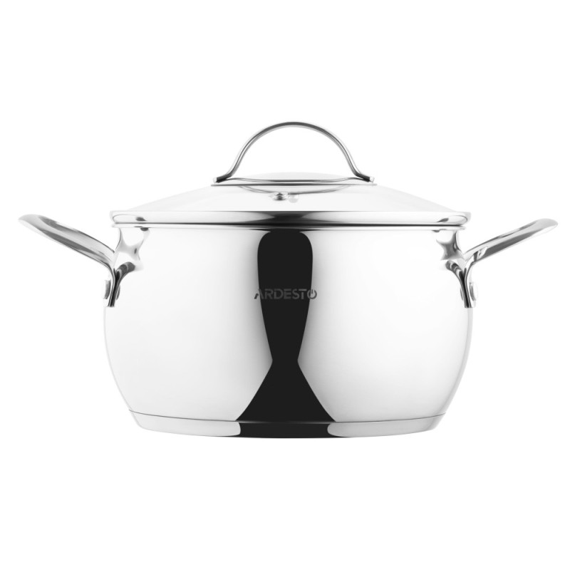 ARDESTO Casserole Gemini, glass lid, 4.0 l, stainless steel (AR4340GB)