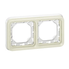 Legrand Plexo Legrand Супорт з рамкою для вбудованого монтажу 2 поста, білий (069694)