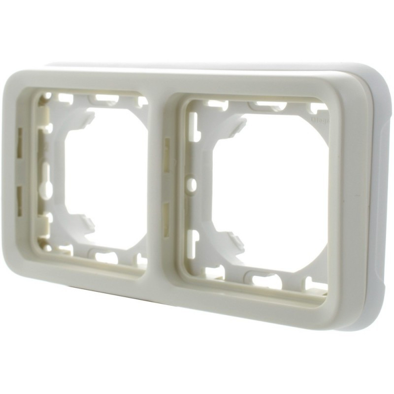 Legrand Plexo Legrand Супорт з рамкою для вбудованого монтажу 2 поста, білий (069694)