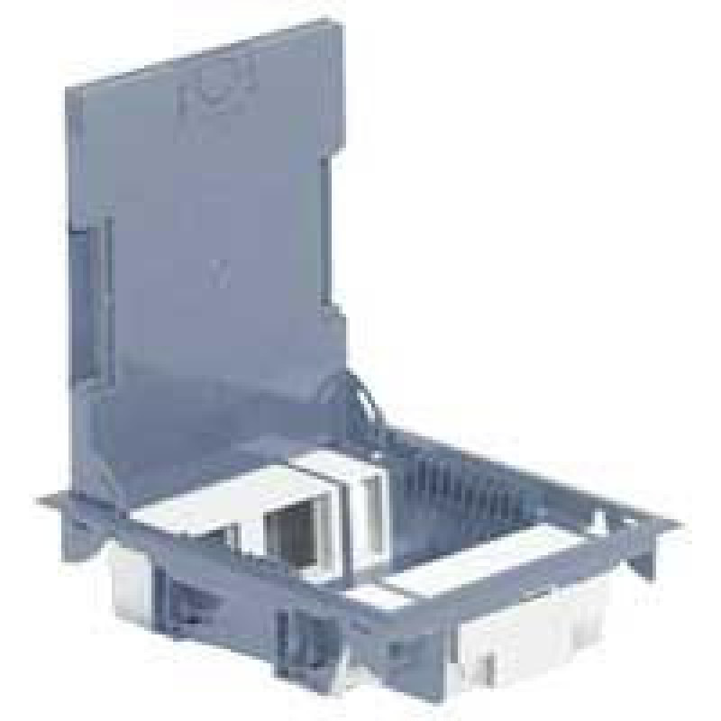 Legrand Floor box, reduced height 65mm, 10 modules, cover for carpet, grey (089621)