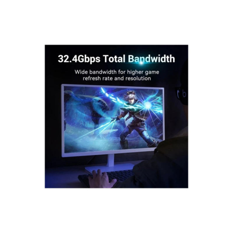 Кабель мультимедийный DisplayPort M to DisplayPort M 1.0m 8K60Hz black Vention (HCCBF)