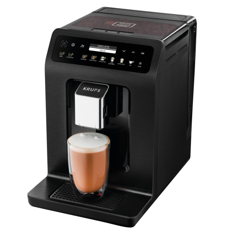 Krups Coffee machine Evidence Plus Titanium, 2,3L, auto capuchino maker, ОLED диспл, auto recipe-19, black (EA894810)