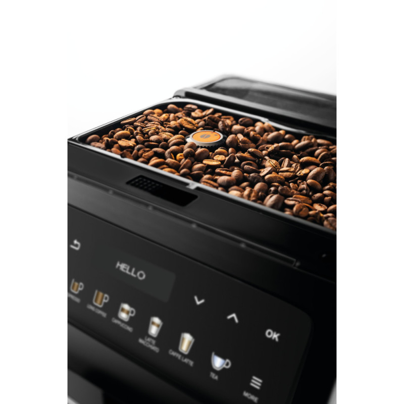 Krups Coffee machine Evidence Plus Titanium, 2,3L, auto capuchino maker, ОLED диспл, auto recipe-19, black (EA894810)