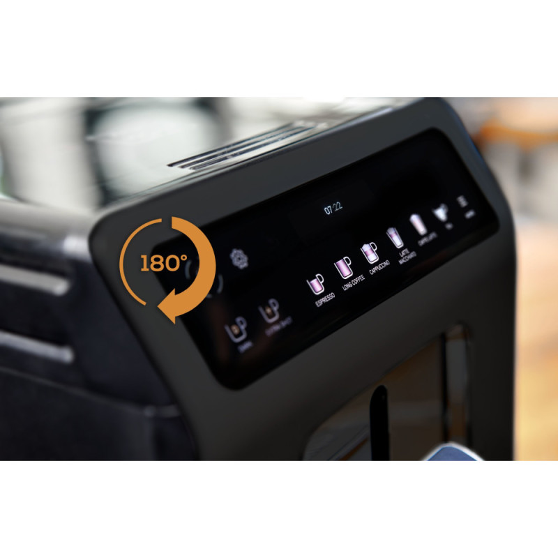 Krups Coffee machine Evidence Plus Titanium, 2,3L, auto capuchino maker, ОLED диспл, auto recipe-19, black (EA894810)