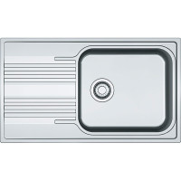 Franke Мийка кухонна Smart, нерж.сталь, прямокутник, з крилом, 860х500х190мм, чаша - 1, накладна, SRX 611-86 XL, нерж поліров. (101.0456.705)