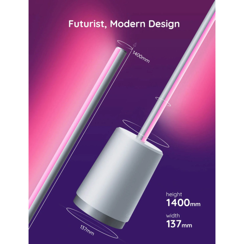 Govee Торшер умный H6072 Lyra, 1500Lm, RGBICWW, WI-FI/Bluetooth, білий (H6072382)
