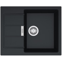 Franke Мийка кухонна Sirius, тектонайт, прямокутник, з крилом, 620х500х200мм, чаша - 1, накладна, SD2 611-62, чорний (143.0627.288)