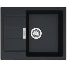 Franke Мийка кухонна Sirius, тектонайт, прямокутник, з крилом, 620х500х200мм, чаша - 1, накладна, SD2 611-62, чорний (143.0627.288)