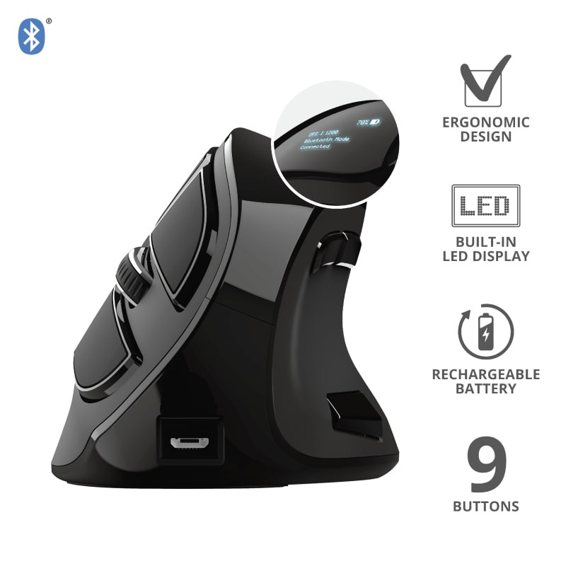Trust Mouse Voxx Rechargeable Ergonomic WL Black (23731_TRUST)