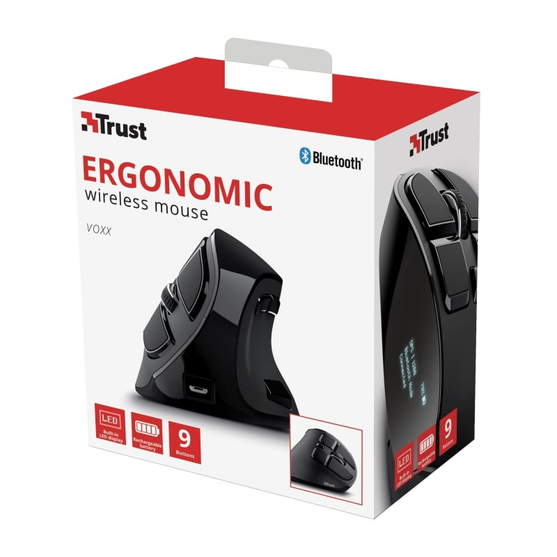 Trust Mouse Voxx Rechargeable Ergonomic WL Black (23731_TRUST)