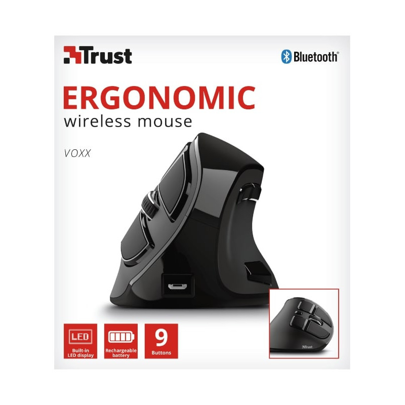 Trust Mouse Voxx Rechargeable Ergonomic WL Black (23731_TRUST)