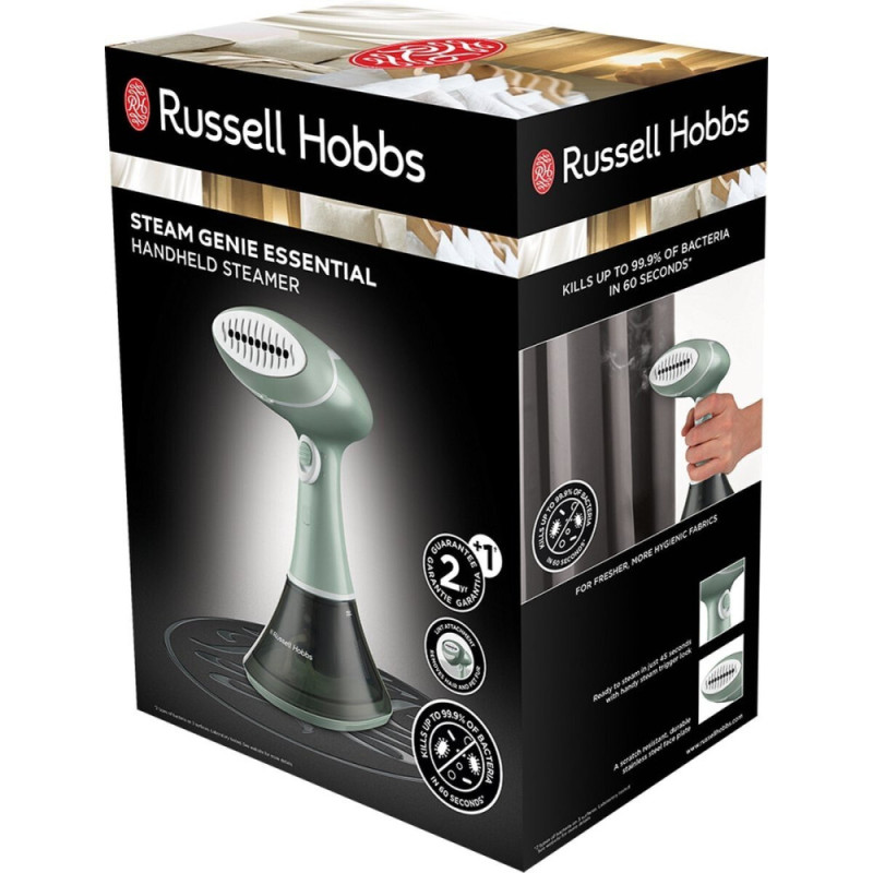 Russell Hobbs Steamer Steam Genie Essential, 1600W, 220ml, steam boost -22g, constant steam - 9g, inox soleplate, turquoise (25592-56)