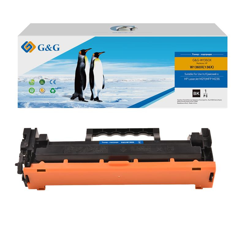 G&G Картридж для HP 136X LJ M211/M212/M236 Black (2600 стр) (G&G-W1360X)