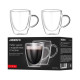 ARDESTO Double wall mug set with handle, 100ml, 2pcs, borosilicate glass, transparent (AR2610BH)