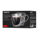 ARDESTO Double wall mug set with handle, 100ml, 2pcs, borosilicate glass, transparent (AR2610BH)