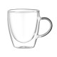 ARDESTO Double wall mug set with handle, 100ml, 2pcs, borosilicate glass, transparent (AR2610BH)