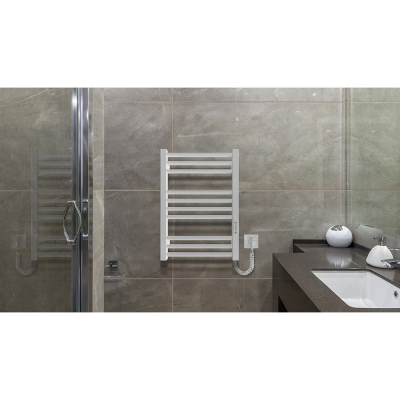 Hygge Family towel dryer electric Derby, 570х430х80mm, timer-regulator, steel, white matt (6.1.0400.06.WM)
