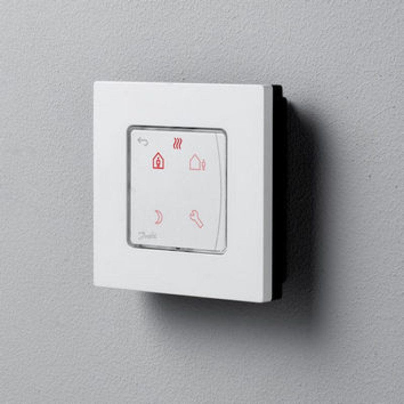 Danfoss temperature regulator Icon Programm, electronic, touch, programmable, 230V, 80 x 80mm, On-wall, white (088U1025)