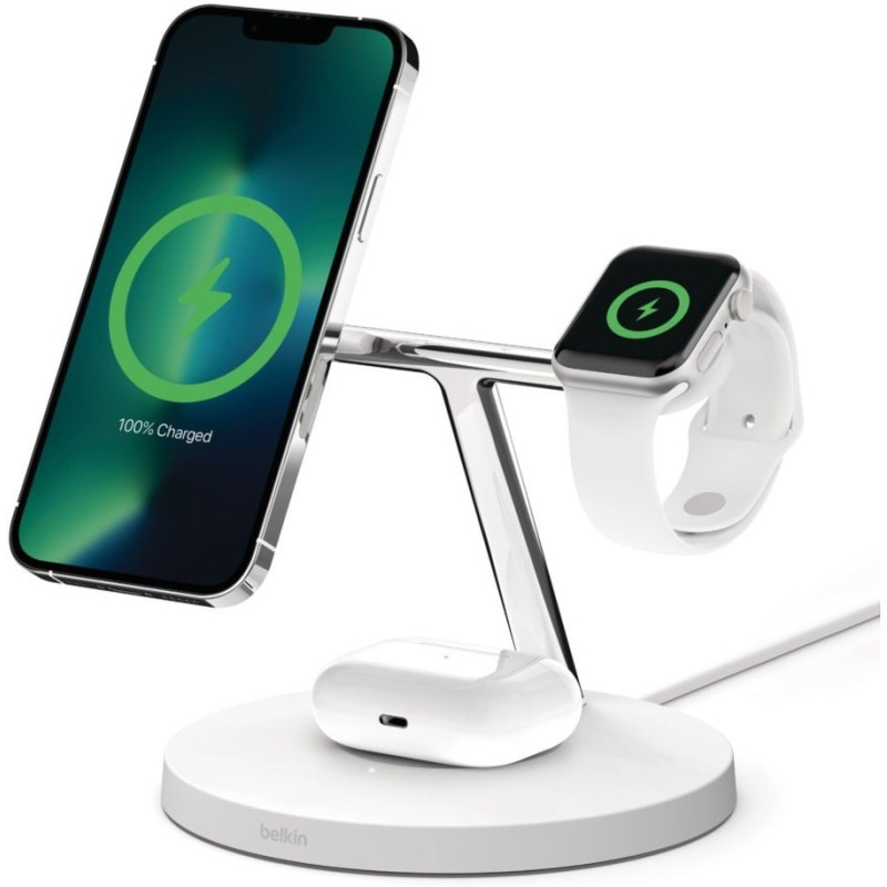 Belkin MagSafe 3-in-1 Wireless Charger, white (WIZ017VFWH)