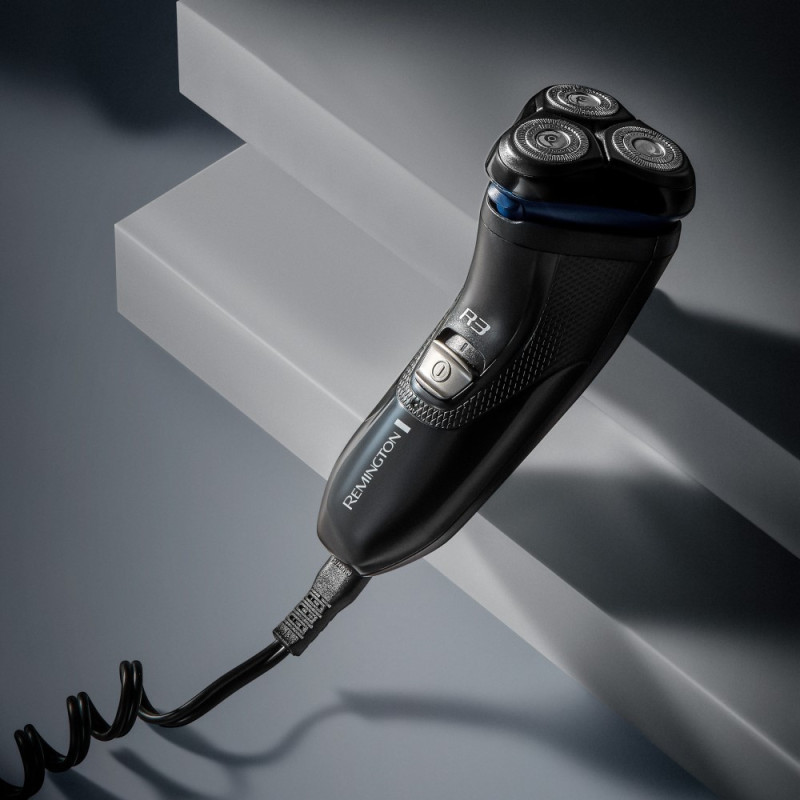 Remington electric shaver rotary, razor head-3, от сети, dry, trimmer, black-blue (R3002)