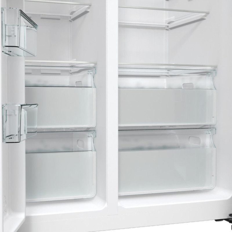 Gorenje SBS Ref, 179x70x92sm, 2 doors., 376(190) L, А++, NF+, Inv., Fresh zone, dispenser, LED display, inox (NRR9185ESXL1)