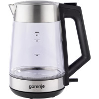 Gorenje Electric kettle 1.7L, 2,200 W, strix control, glass, stainless (K17OGS)