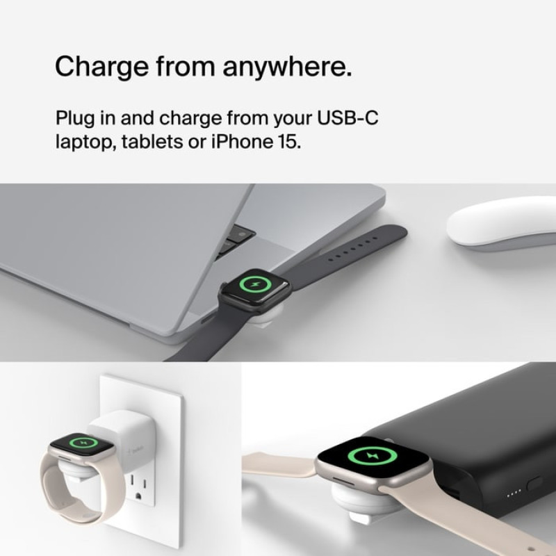 Belkin USB-C Apple Watch Charger (WIZ022GLWH-B1)