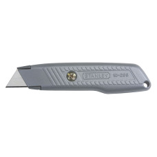 Stanley Нож Interlock, трапециевидное лезвие, корпус металлический, отсек для хранения лезвий, 136мм (0-10-299)