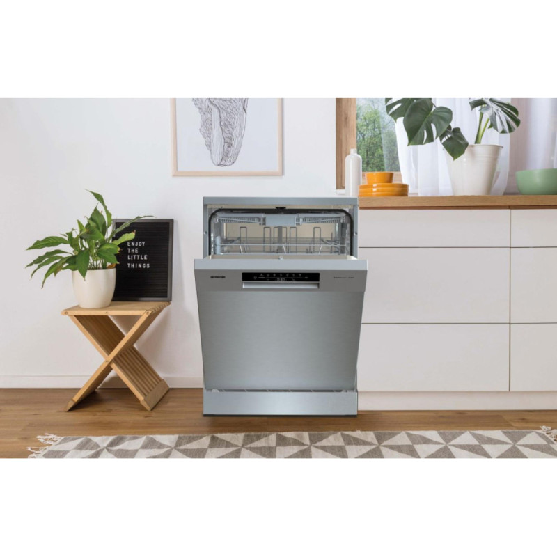 Gorenje Dishwasher, 16sets, A++, 60cm, display, 3 basket, AquaStop, silver (GS643E90X)