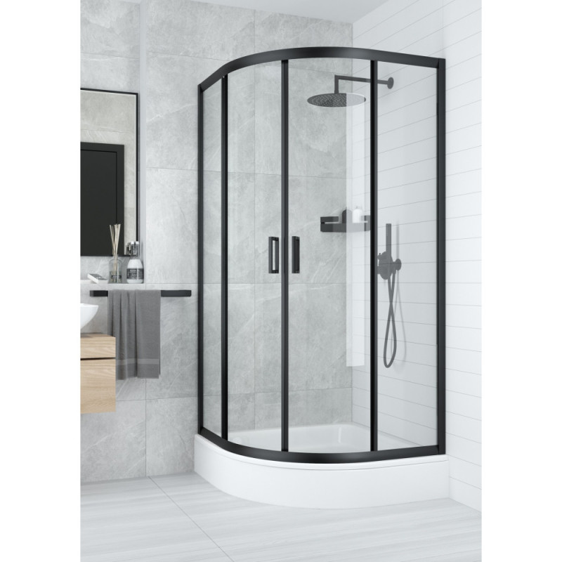 Deante Shower tray Plus II acrylic, half round, 80cm, white (KTU_032B)
