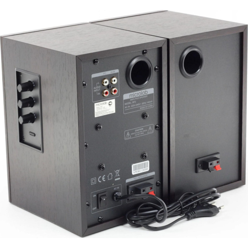 Microlab Multimedia speaker B-72 2.0, 24W, mini-jack, black