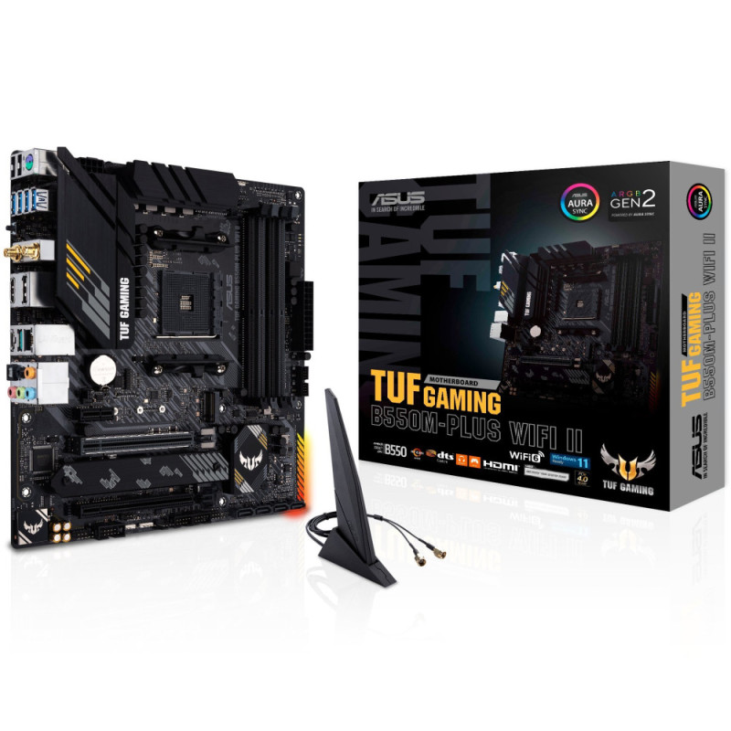 ASUS TUF GAMING B550M-PLUS WIFI II sAM4 B550 4xDDR4 M.2 HDMI DP Wi-Fi BT mATX (90MB19Y0-M0EAY0)