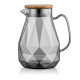 ARDESTO Pitcher with lid Graphite, 1500ml, borosilicate glass, bamboo, stainless steel, gray (AR2615SG)
