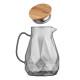 ARDESTO Pitcher with lid Graphite, 1500ml, borosilicate glass, bamboo, stainless steel, gray (AR2615SG)