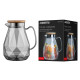 ARDESTO Pitcher with lid Graphite, 1500ml, borosilicate glass, bamboo, stainless steel, gray (AR2615SG)