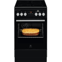 Electrolux Плита електрична склокерамічна, 58л, 50x60см, дисплей, конвекція, пара, чорний (LKR564200K)