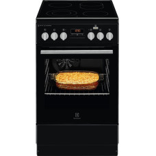 Electrolux Плита электрическая стеклокерамическая, 58л, 50x60см, дисплей, конвекция, пар, черный (LKR564200K)