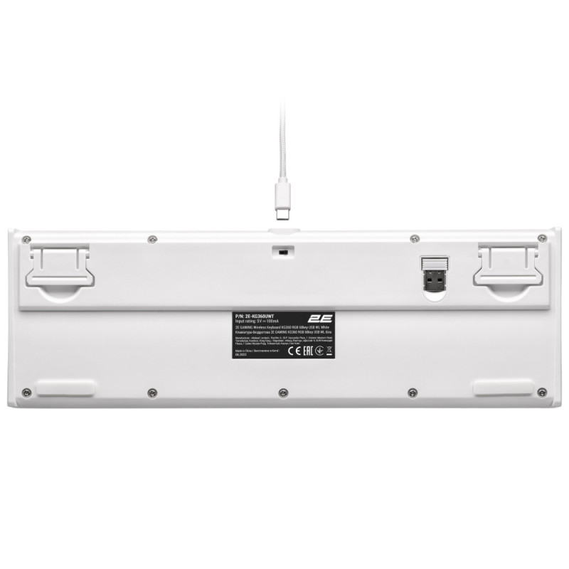 2E Gaming Keyboard KG360 RGB 68key WL White Ukr (2E-KG360UWT)